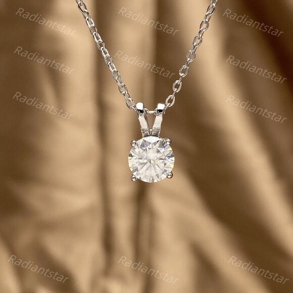 Jewelry - NEW Certified 1ct. t.w. Moissanite Solitare Pendant Necklace